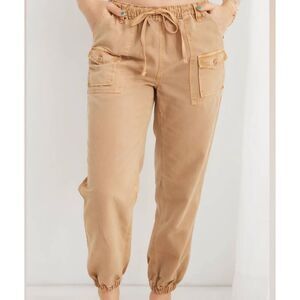 Aerie Joggers Women's Medium Tan Double Pocket Utlity Lyocell Comfort High Rise